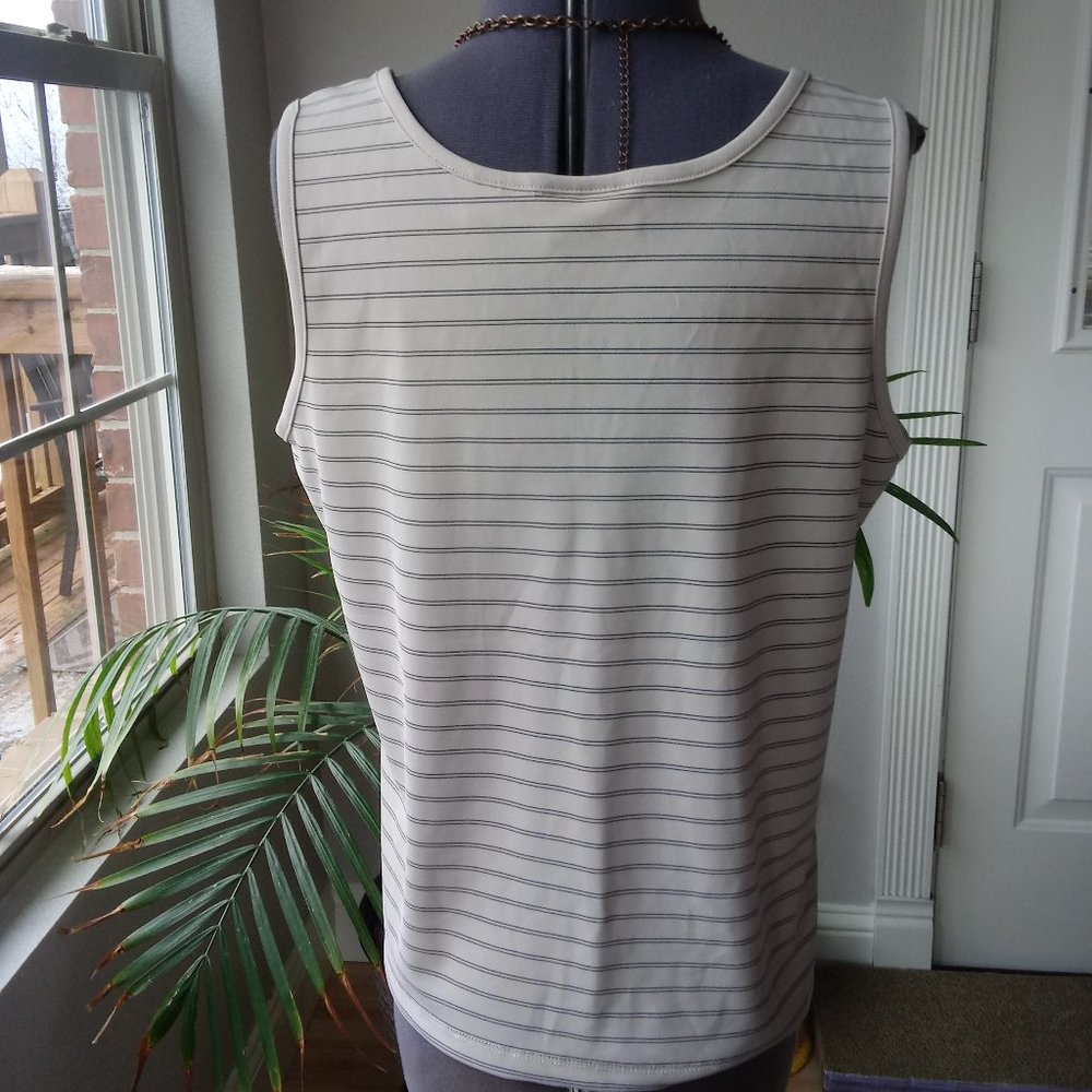 Kathy Ireland Grey Tank with Black Stripes - Picture 5 of 9